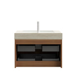 30" Brown Wood Floating Bathroom Vanity With White Sink And Two Drawers - HomeRoots - Flyclothing LLC