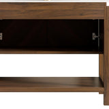 36" Brown Wood Freestanding Double Door Bathroom Vanity With Black Sink - HomeRoots - Flyclothing LLC