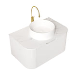 30" White Wood Floating Bathroom Vanity With Sink