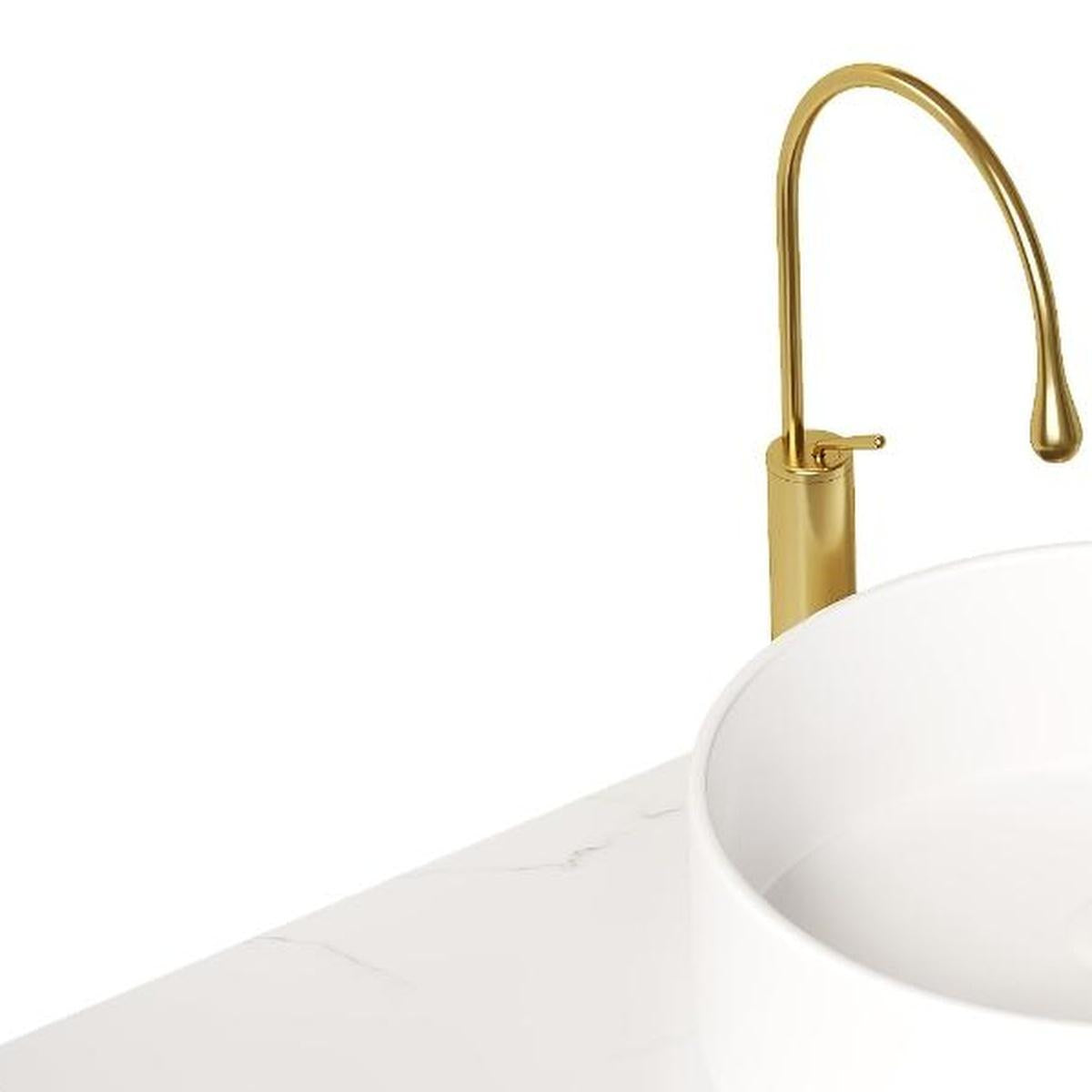 30" White Wood Floating Bathroom Vanity With Sink
