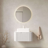 30" White Wood Floating Bathroom Vanity With Sink
