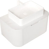 30" White Wood Floating Bathroom Vanity With Sink