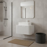 30" White Wood Floating Bathroom Vanity With Sink