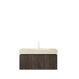 36" Black Wood Floating Single Door Bathroom Vanity With White Sink