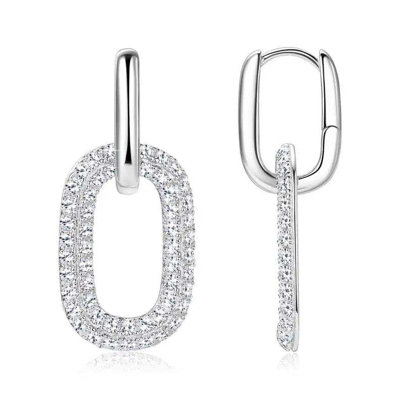 2.16 Carat Moissanite 925 Sterling Silver Earrings - Trendsi - Flyclothing LLC