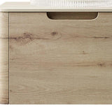 24" Brown Wood Floating Bathroom Vanity With White Sink - HomeRoots - Flyclothing LLC