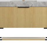 36" Brown Wood Freestanding Bathroom Vanity With White Sink - HomeRoots - Flyclothing LLC