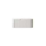 36" White Wood Floating Bathroom Vanity