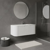 36" White Wood Floating Bathroom Vanity
