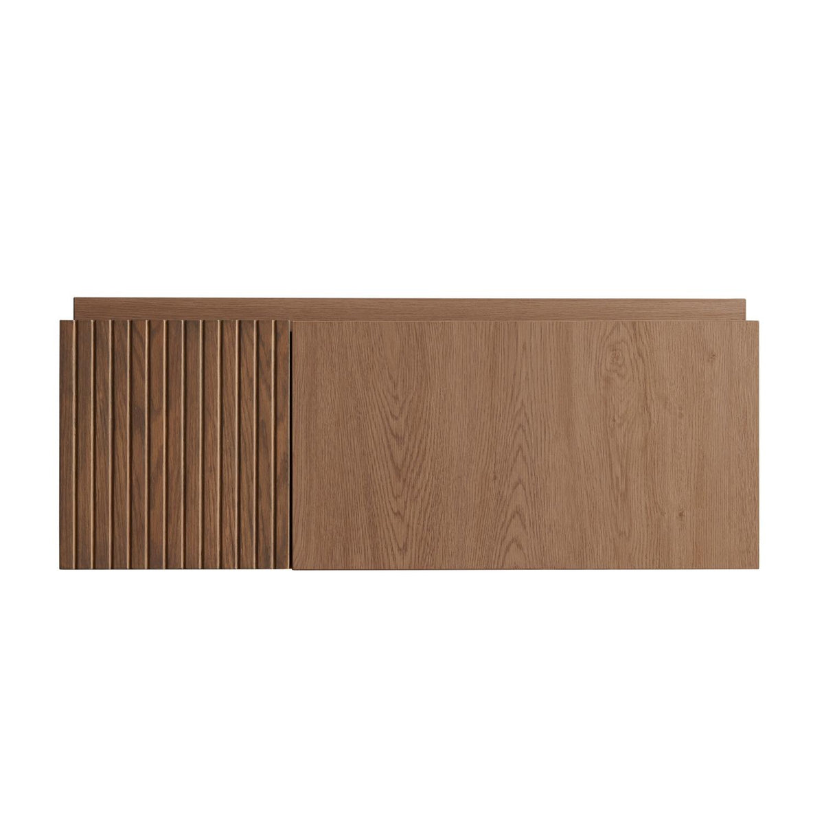 35" Brown Wood Floating Single Door Bathroom Vanity - HomeRoots - Flyclothing LLC