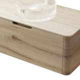 36" Brown Wood Floating Bathroom Vanity With White Sink - HomeRoots - Flyclothing LLC