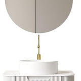 24" White Wood Floating Bathroom Vanity With Sink