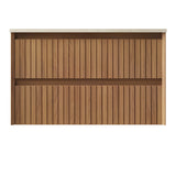 30" Brown Wood Floating Bathroom Vanity And Two Drawers