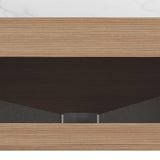 36" Brown Wood Floating Bathroom Vanity With White Sink - HomeRoots - Flyclothing LLC
