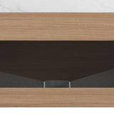 36" Brown Wood Floating Bathroom Vanity With White Sink - HomeRoots - Flyclothing LLC