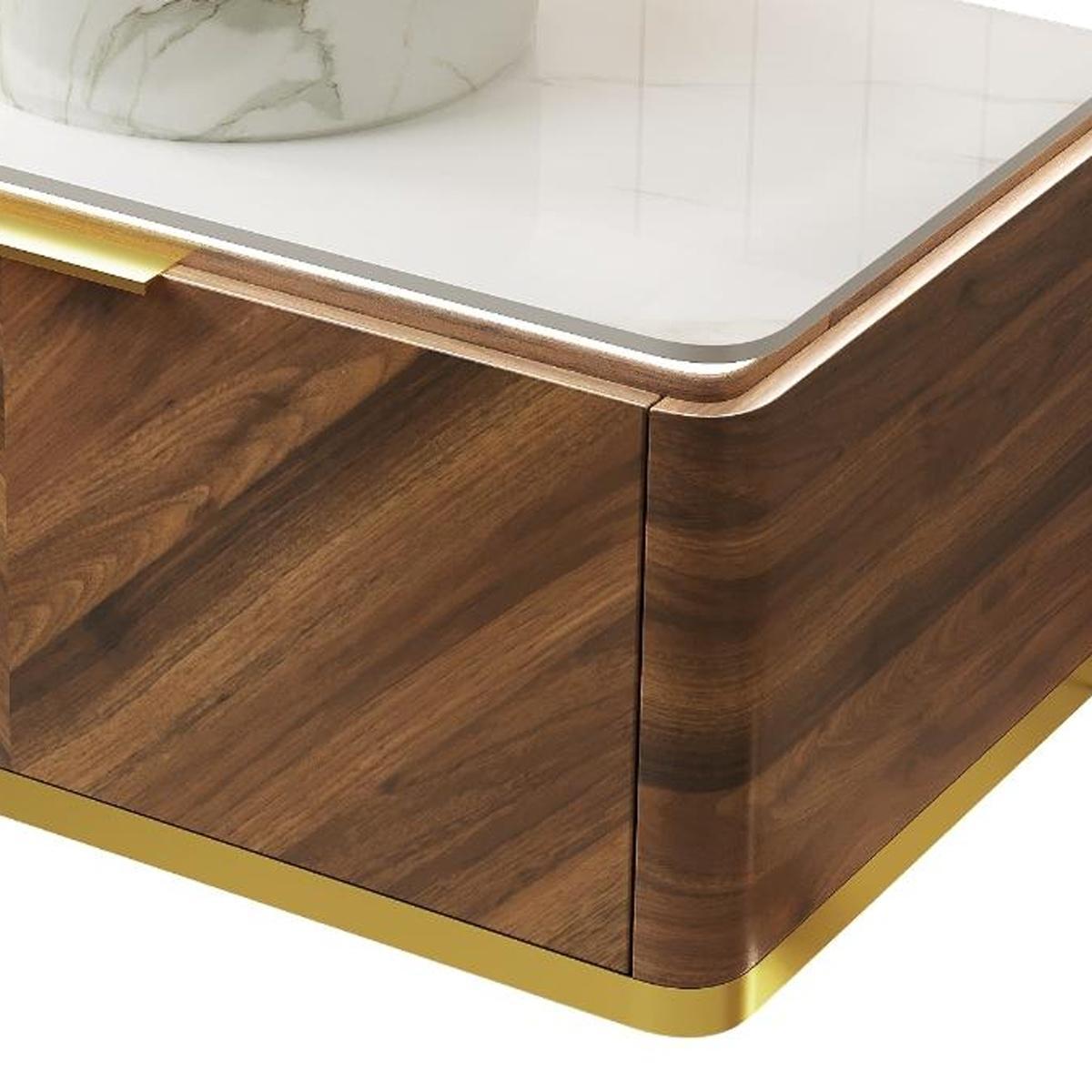 36" Brown Wood Floating Bathroom Vanity With White Sink - HomeRoots - Flyclothing LLC