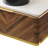 36" Brown Wood Floating Bathroom Vanity With Black Sink - HomeRoots - Flyclothing LLC