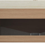 36" Brown Wood Floating Bathroom Vanity With White Sink - HomeRoots - Flyclothing LLC