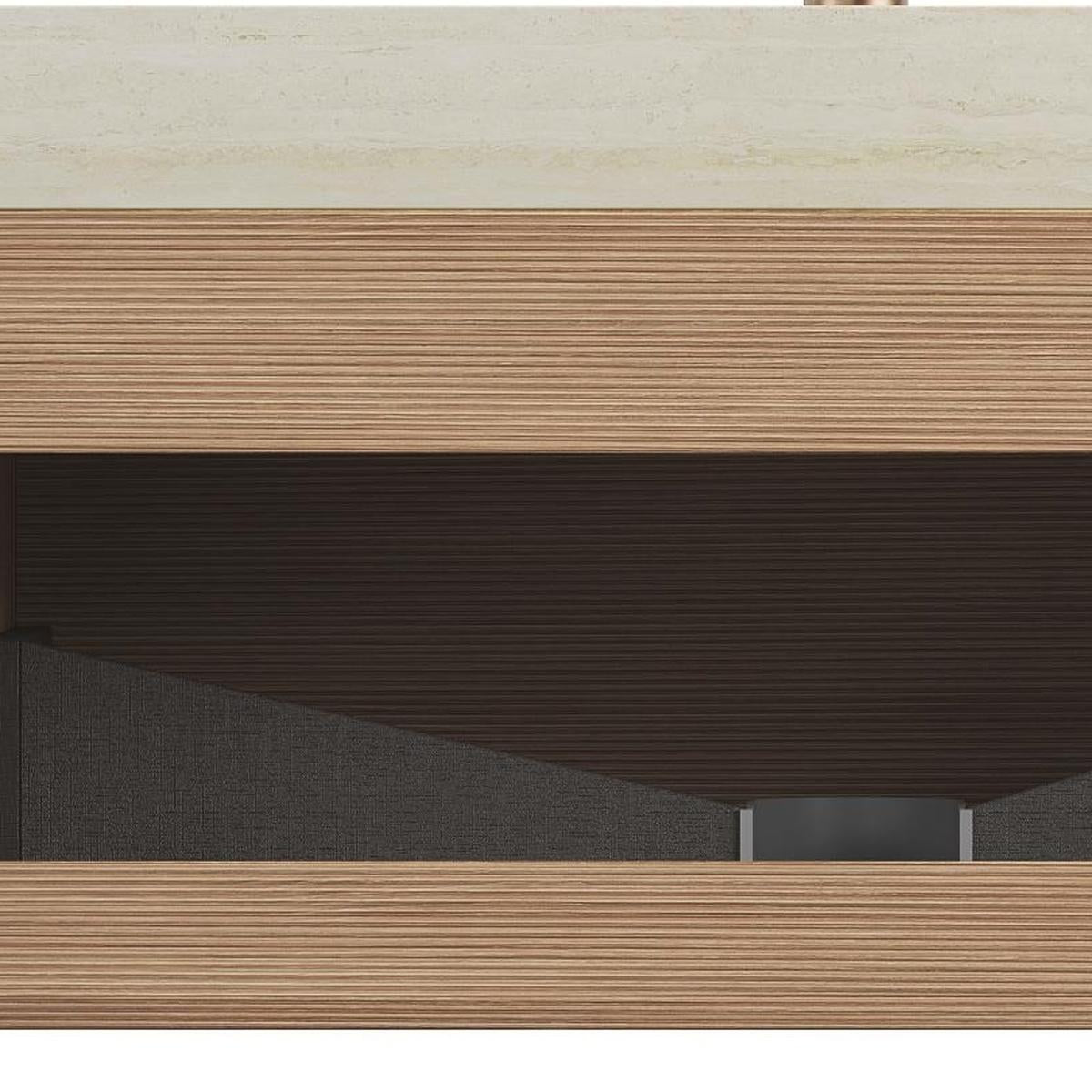36" Brown Wood Floating Bathroom Vanity With White Sink - HomeRoots - Flyclothing LLC