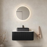 36" Black Wood Floating Bathroom Vanity With Sink - HomeRoots - Flyclothing LLC