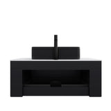 36" Black Wood Floating Bathroom Vanity With Sink - HomeRoots - Flyclothing LLC