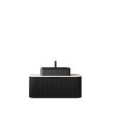 36" Black Wood Floating Bathroom Vanity With Sink - HomeRoots - Flyclothing LLC