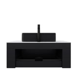 36" Black Wood Floating Bathroom Vanity With Sink - HomeRoots - Flyclothing LLC