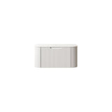 30" White Wood Floating Bathroom Vanity