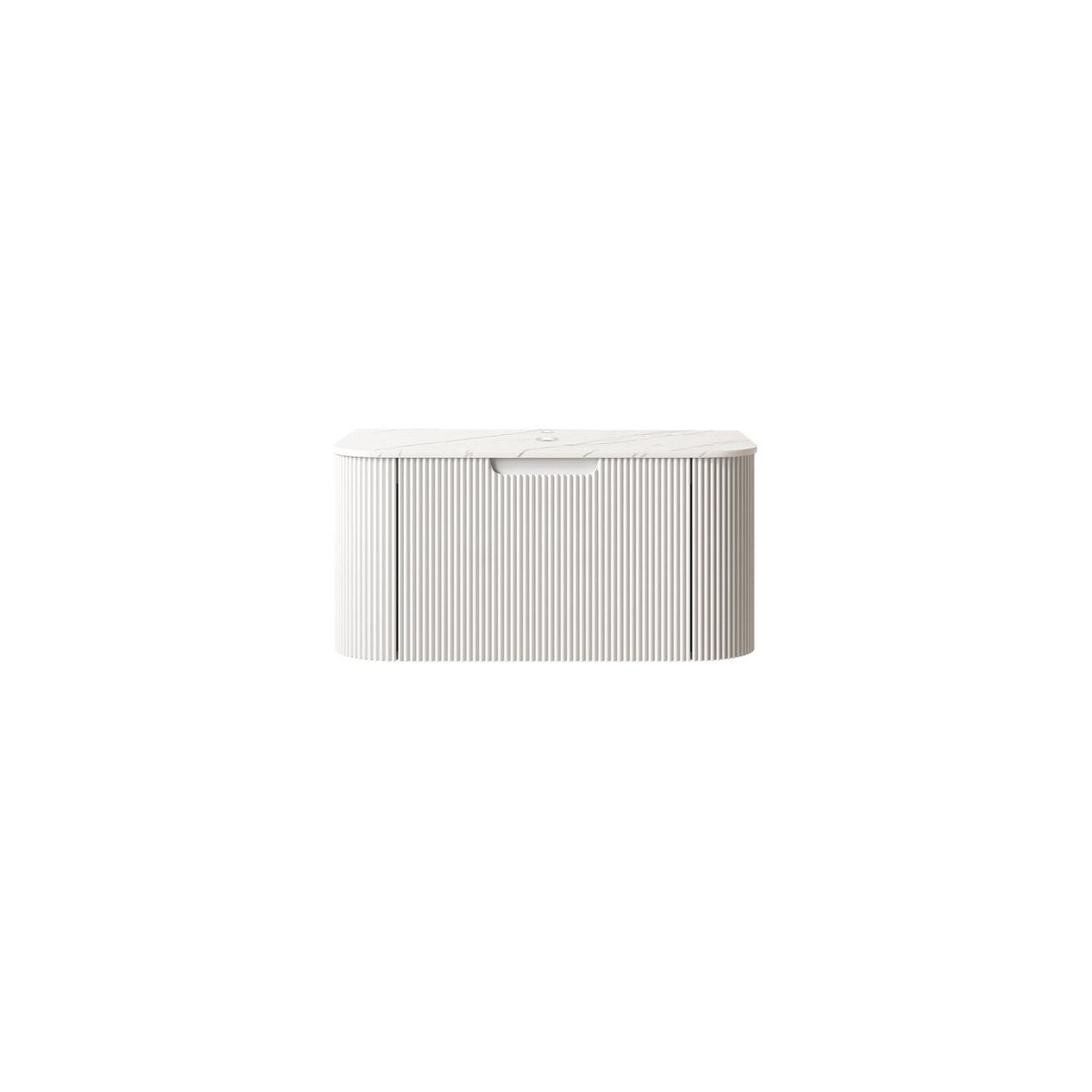 30" White Wood Floating Bathroom Vanity
