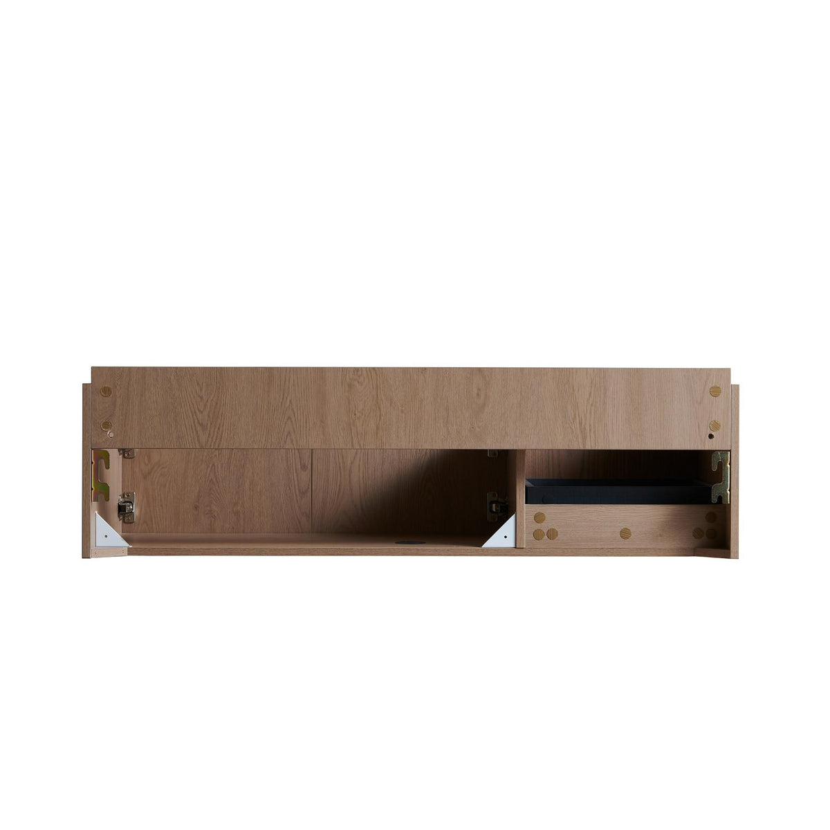 47" Brown Wood Floating Double Door Bathroom Vanity - HomeRoots - Flyclothing LLC