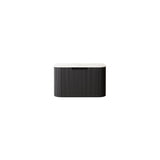 24" Black Wood Floating Bathroom Vanity