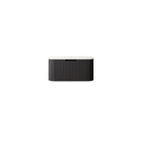 30" Black Wood Floating Bathroom Vanity
