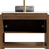 36" Brown Wood Freestanding Bathroom Vanity With Black Sink - HomeRoots - Flyclothing LLC
