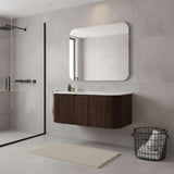 36" Brown Wood Floating Bathroom Vanity - HomeRoots - Flyclothing LLC