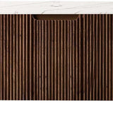 36" Brown Wood Floating Bathroom Vanity - HomeRoots - Flyclothing LLC