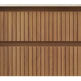 35" Brown Wood Floating Bathroom Vanity And Two Drawers