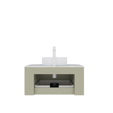 30" Green Wood Floating Bathroom Vanity With White Sink - HomeRoots - Flyclothing LLC