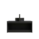 36" Black Wood Floating Double Door Bathroom Vanity With Sink - HomeRoots - Flyclothing LLC
