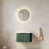 24" Green Wood Floating Bathroom Vanity - HomeRoots - Flyclothing LLC