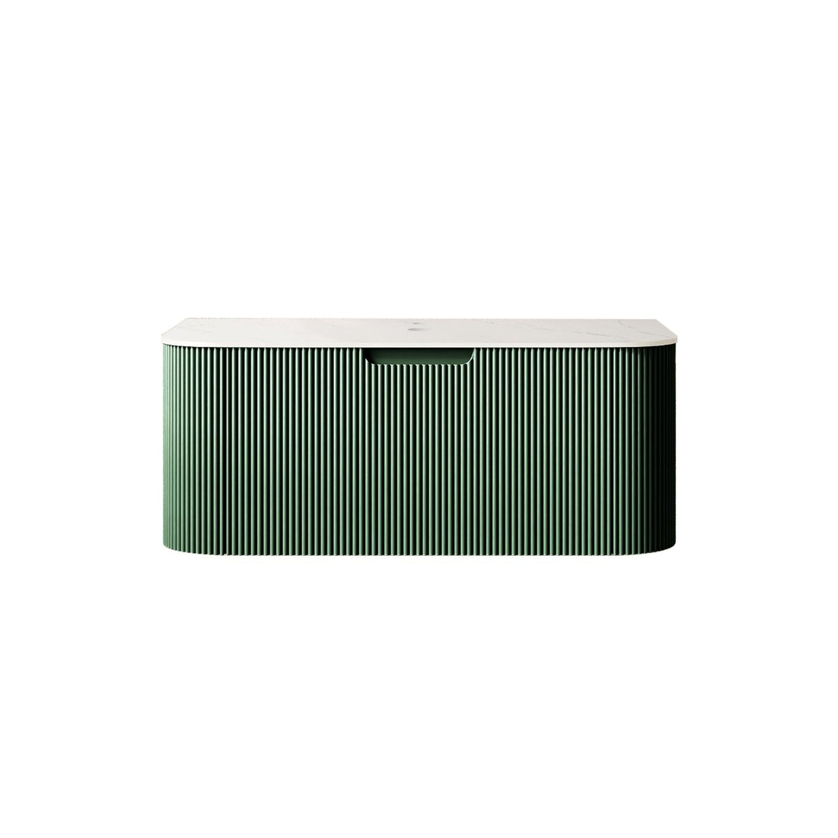 36" Green Wood Floating Bathroom Vanity