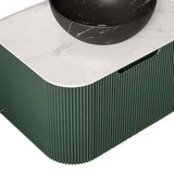 24" Green Wood Floating Bathroom Vanity With Black Sink - HomeRoots - Flyclothing LLC