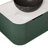 24" Green Wood Floating Bathroom Vanity With Black Sink - HomeRoots - Flyclothing LLC