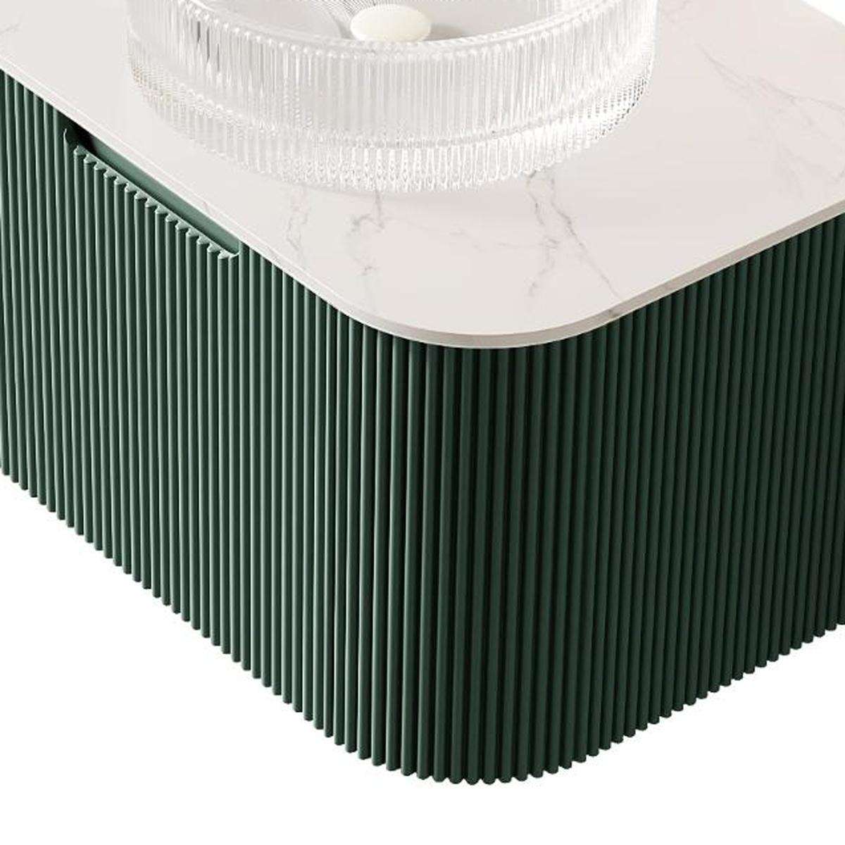 24" Green Wood Floating Bathroom Vanity With White Sink - HomeRoots - Flyclothing LLC