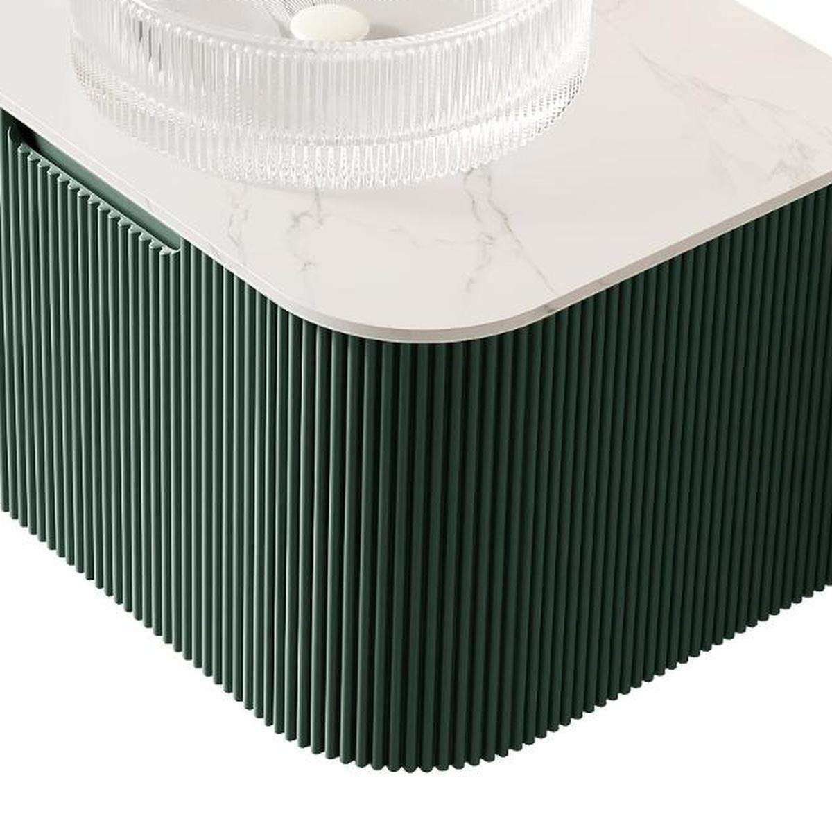 24" Green Wood Floating Bathroom Vanity With White Sink - HomeRoots - Flyclothing LLC