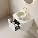 24" White Wood Floating Bathroom Vanity With Sink - HomeRoots - Flyclothing LLC
