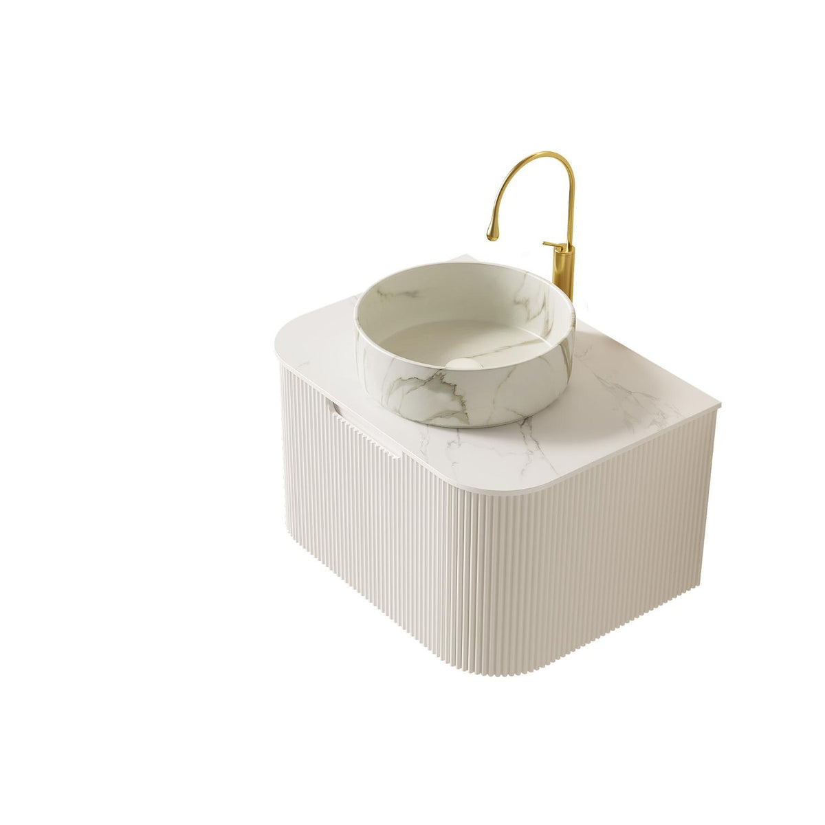 24" White Wood Floating Bathroom Vanity With Sink - HomeRoots - Flyclothing LLC