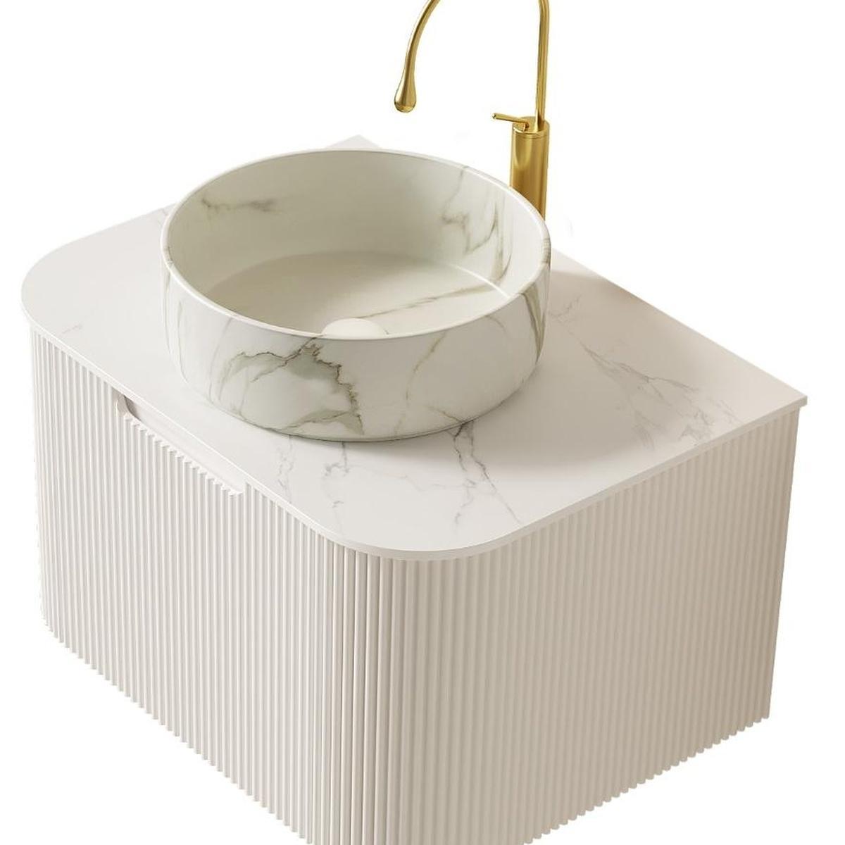24" White Wood Floating Bathroom Vanity With Sink - HomeRoots - Flyclothing LLC