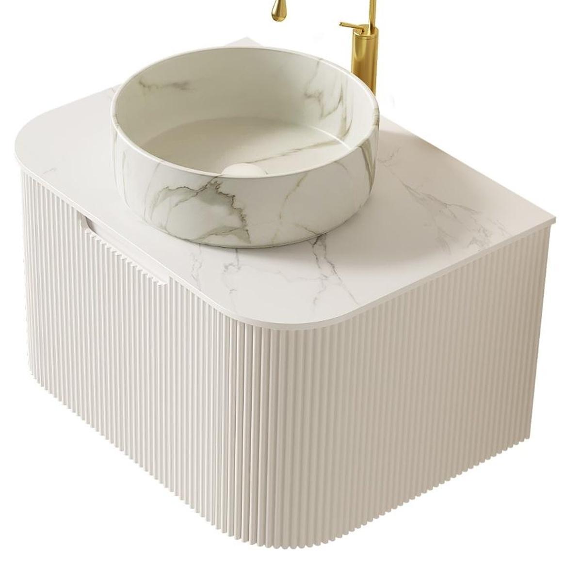 24" White Wood Floating Bathroom Vanity With Sink - HomeRoots - Flyclothing LLC