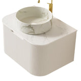 24" White Wood Floating Bathroom Vanity With Sink - HomeRoots - Flyclothing LLC