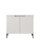 30" White Wood Freestanding Double Door Bathroom Vanity